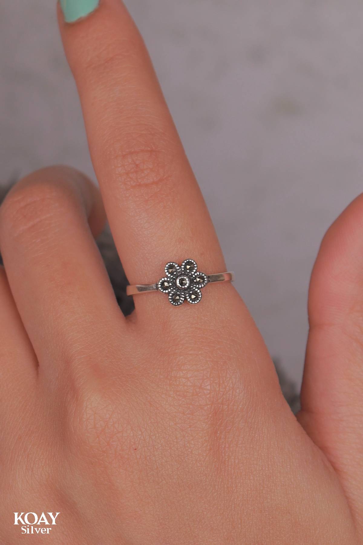 Marcasite Flower Ring