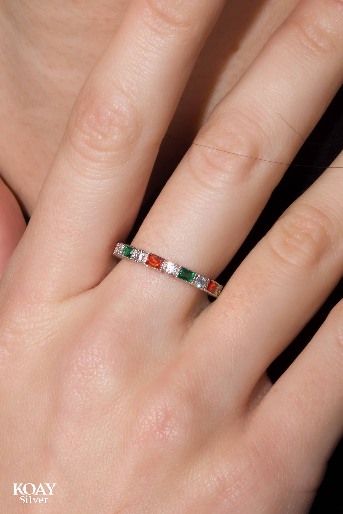 Zircon Orange And Green Ring