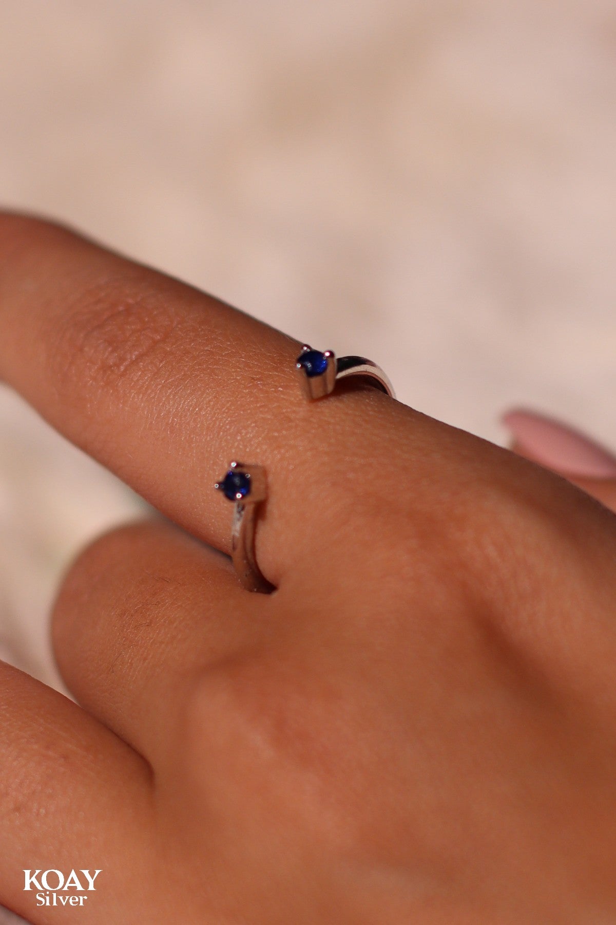 Double Zircon (02) Blue Ring
