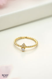 Tiny Zircon Gold Plated Ring