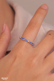 Oval Zircon Ring (048) Blue