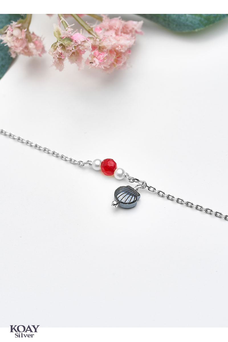 Colored Italian Shell (Red) Bracelet