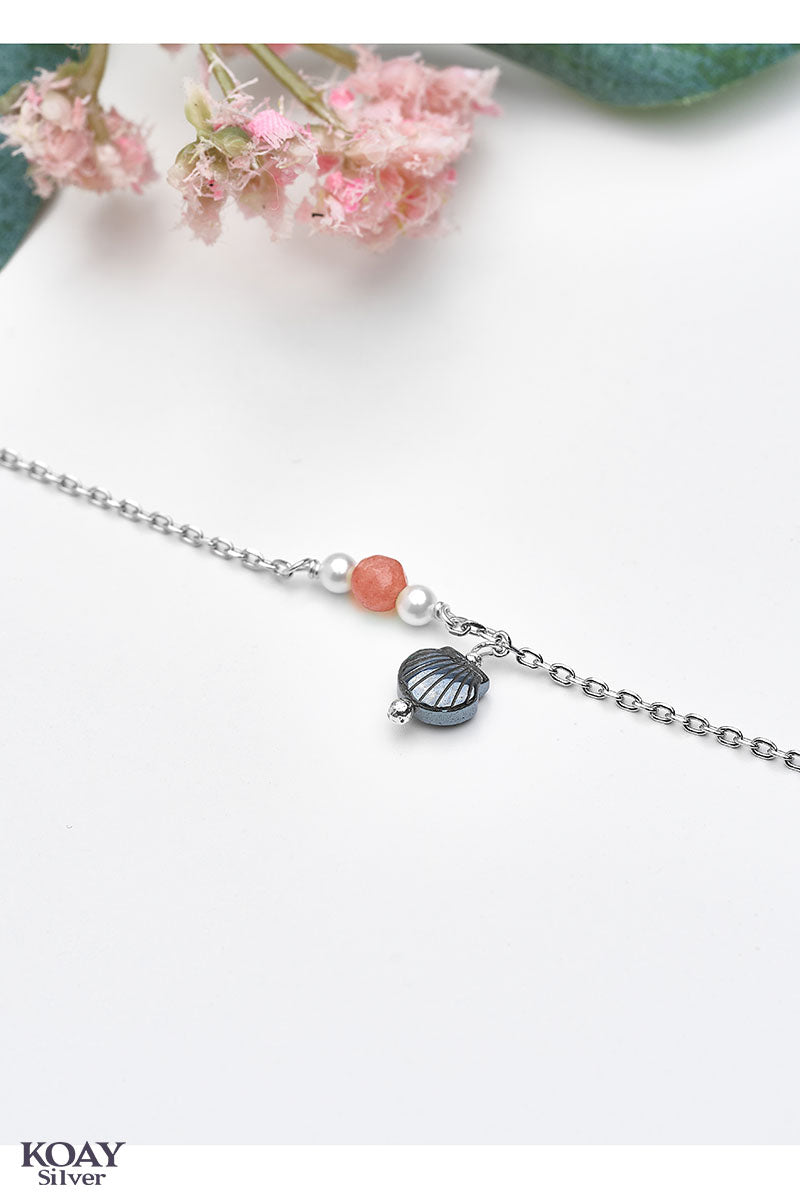 Colored Italian Shell (Peach) Bracelet