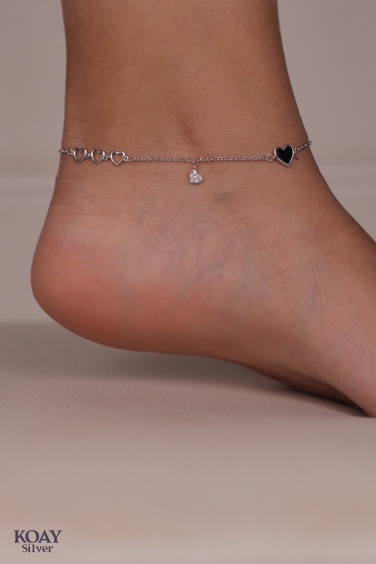 Black Heart Anklet
