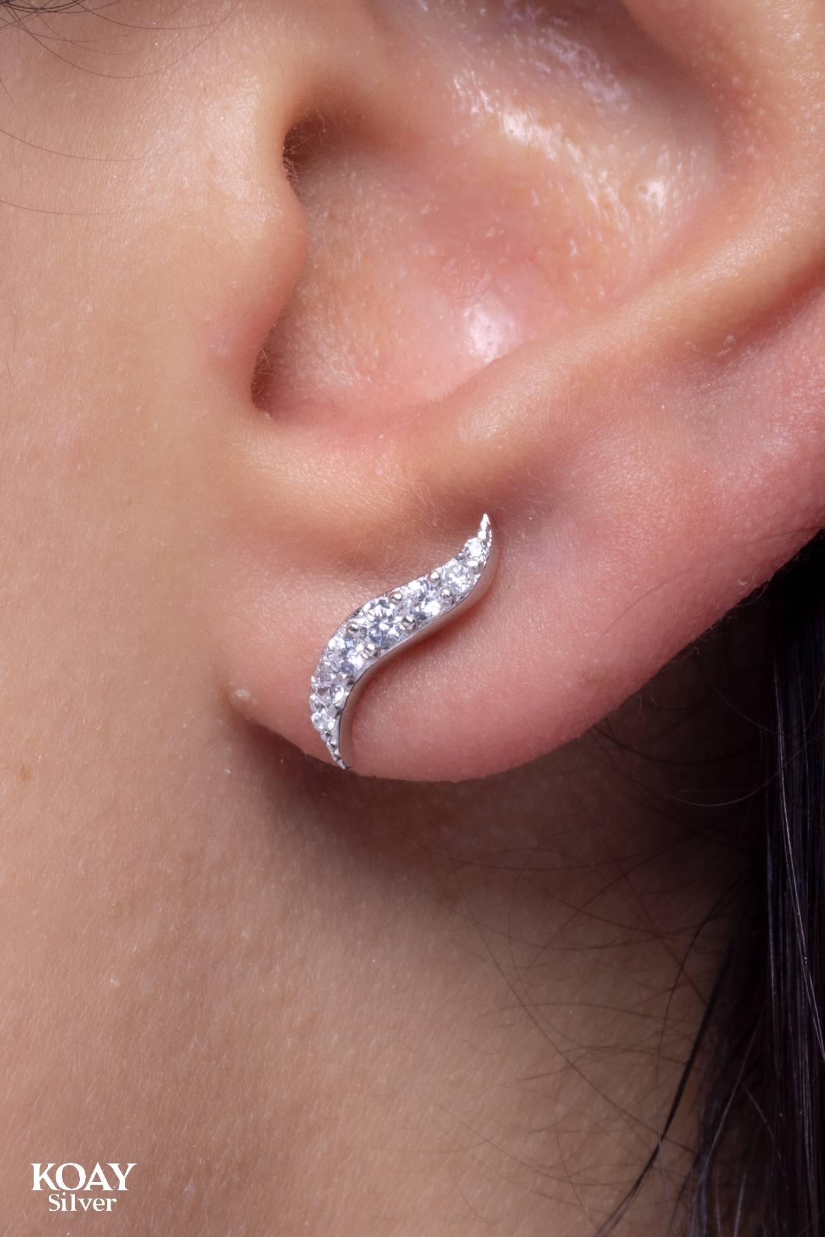 Zircon Wave Earring
