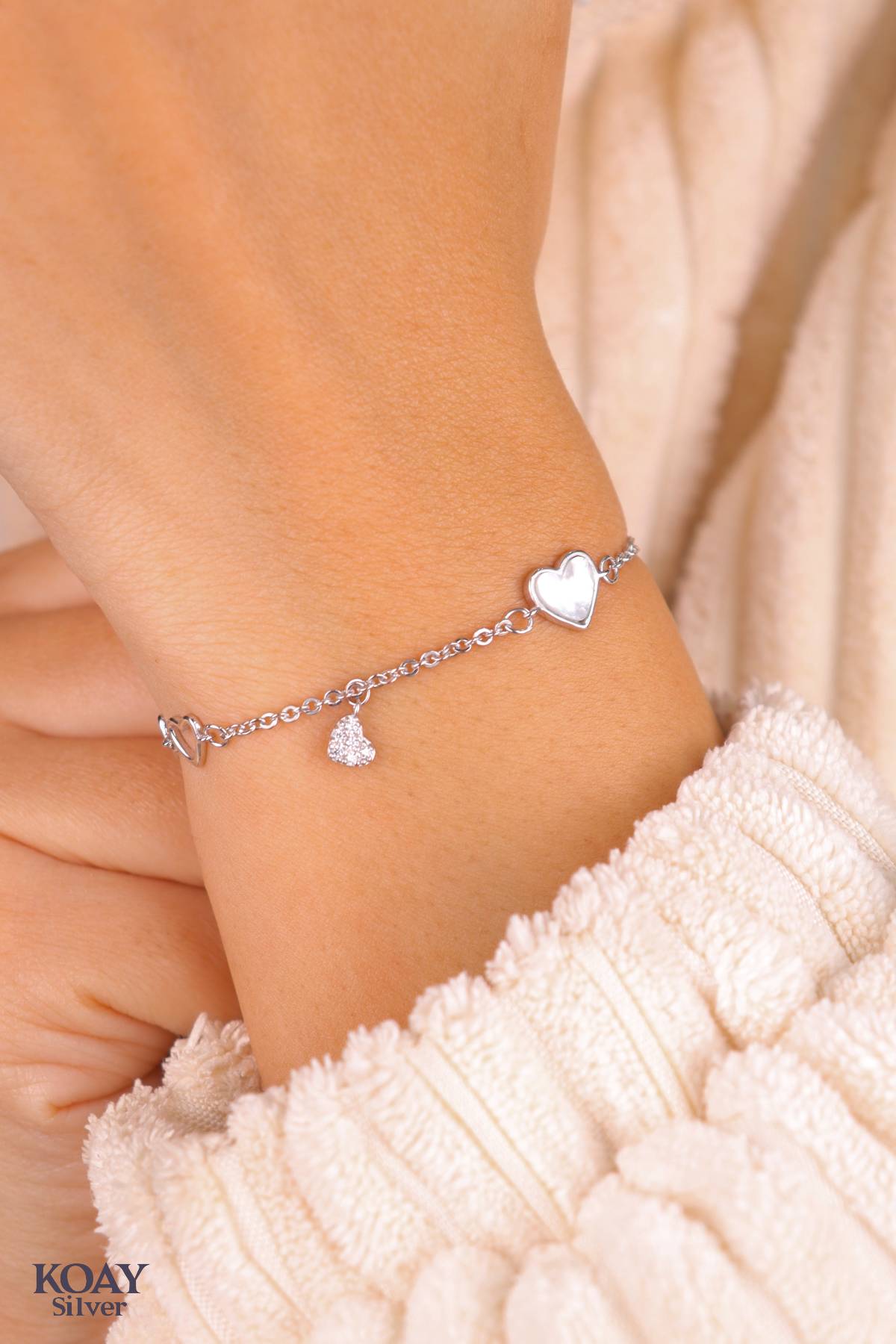White Heart Bracelet