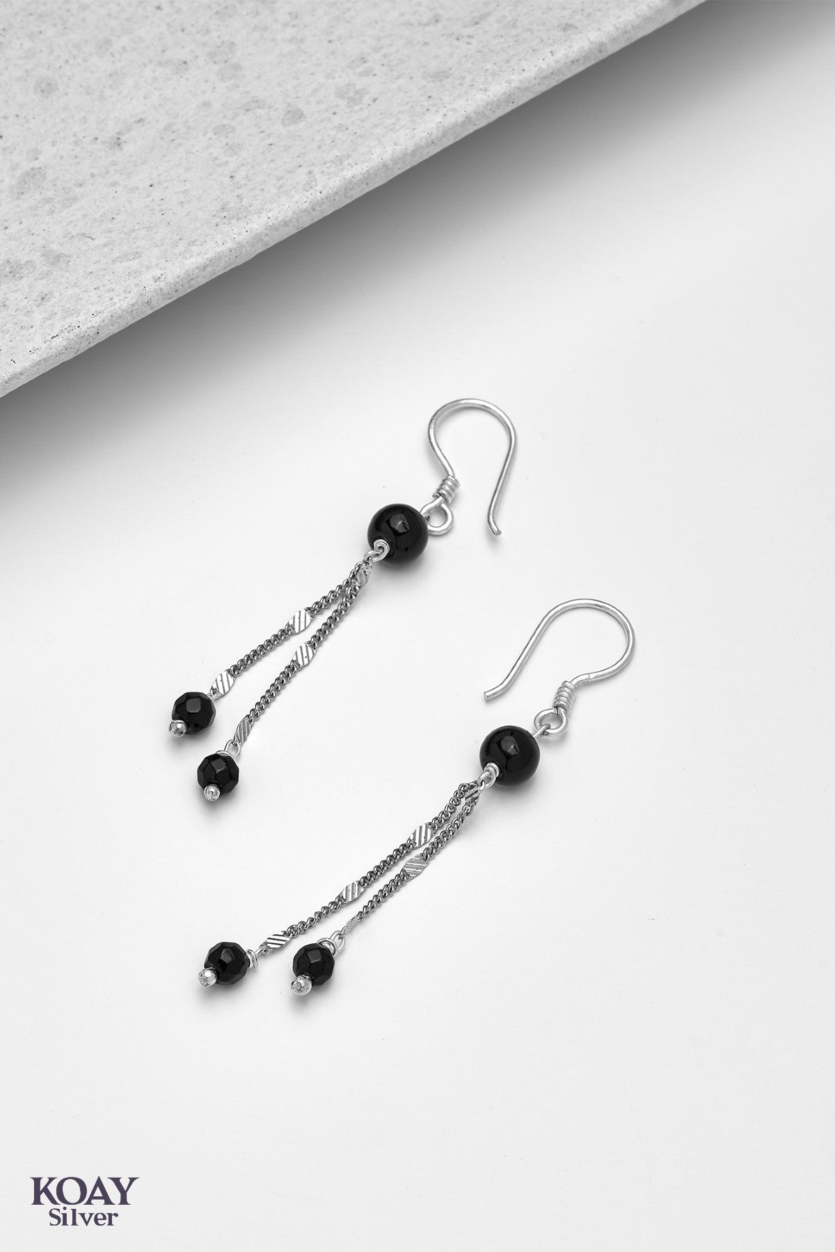 Black Stones Earring