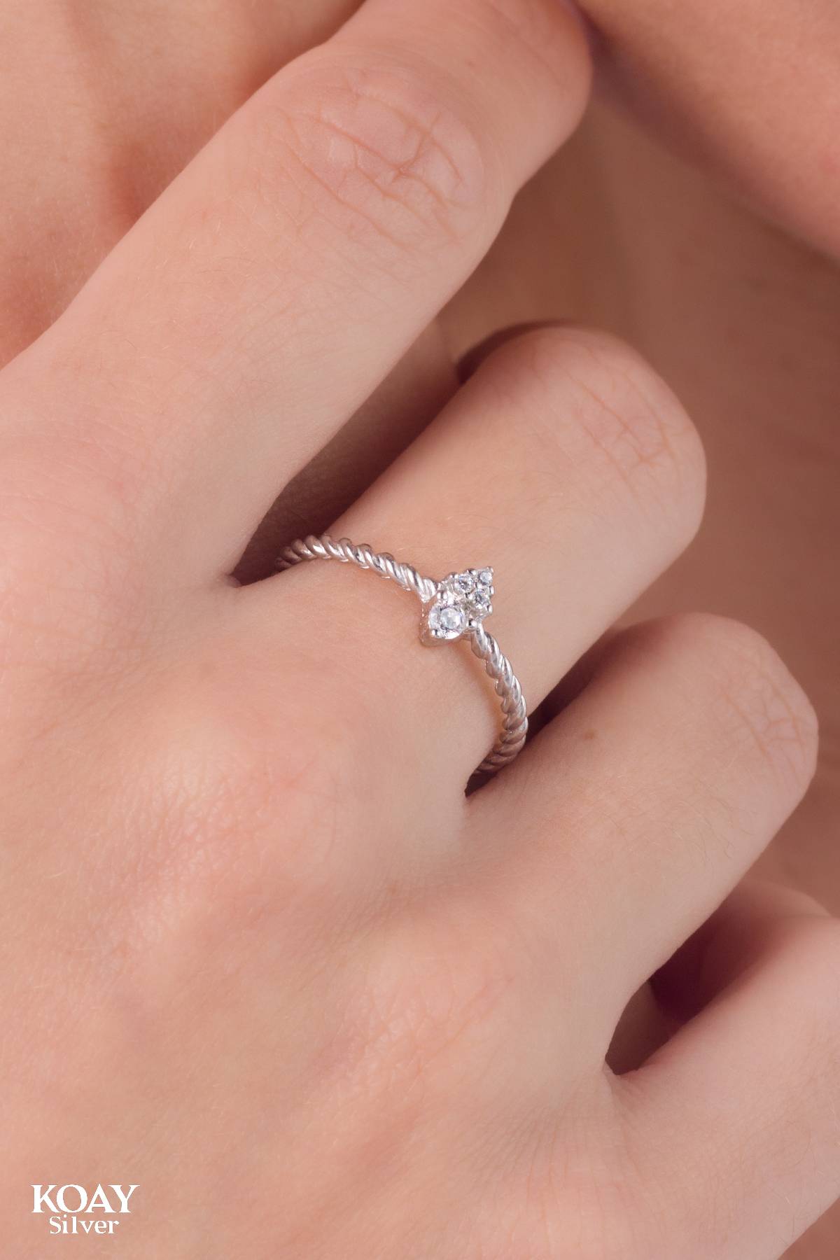 Tiny Zircon Silver Ring