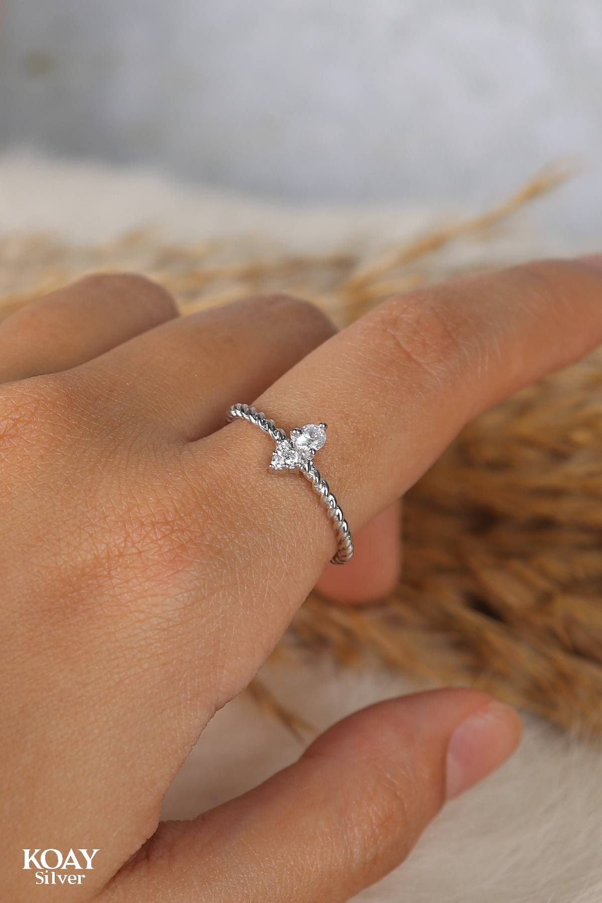 Tiny Zircon Silver Ring