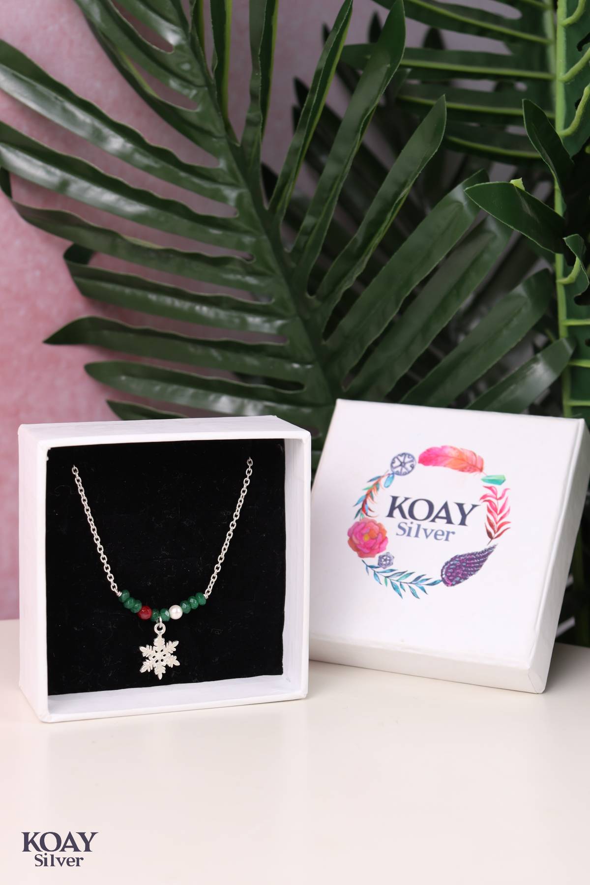 Green Snowflake Necklace