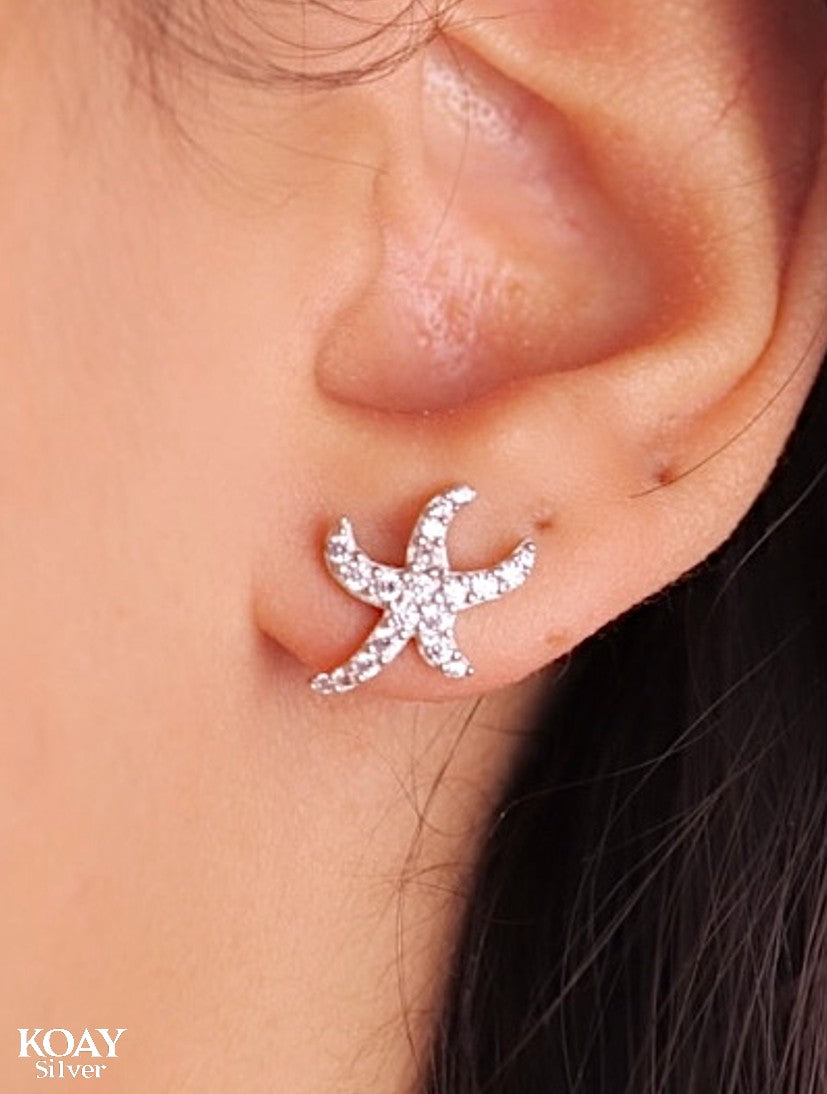 Zircon Star Fish (03) Earring