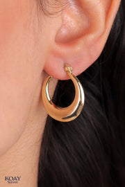 Bulky Plain Hoop Gold Plated