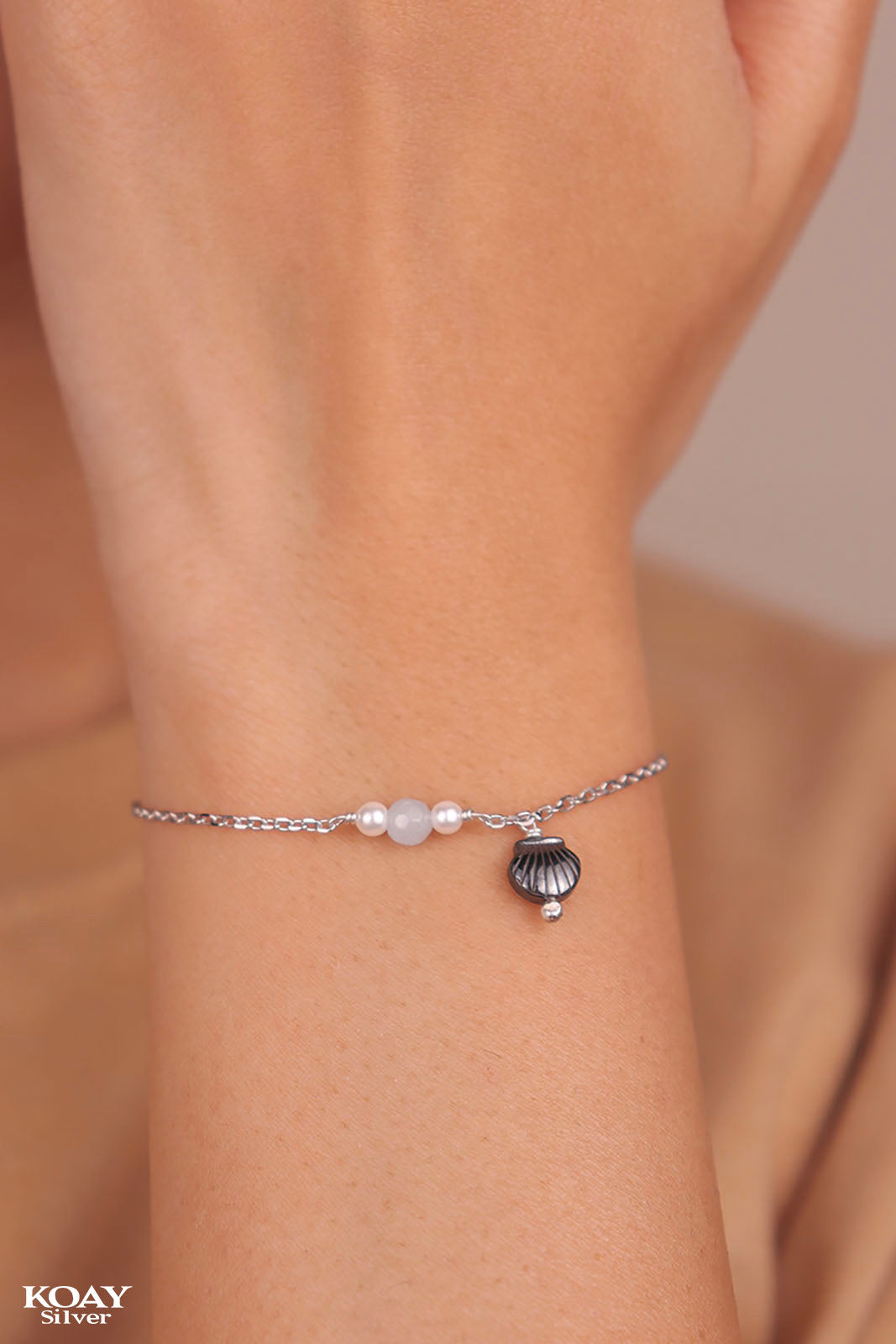 Colored Italian Shell (Light Blue) Bracelet