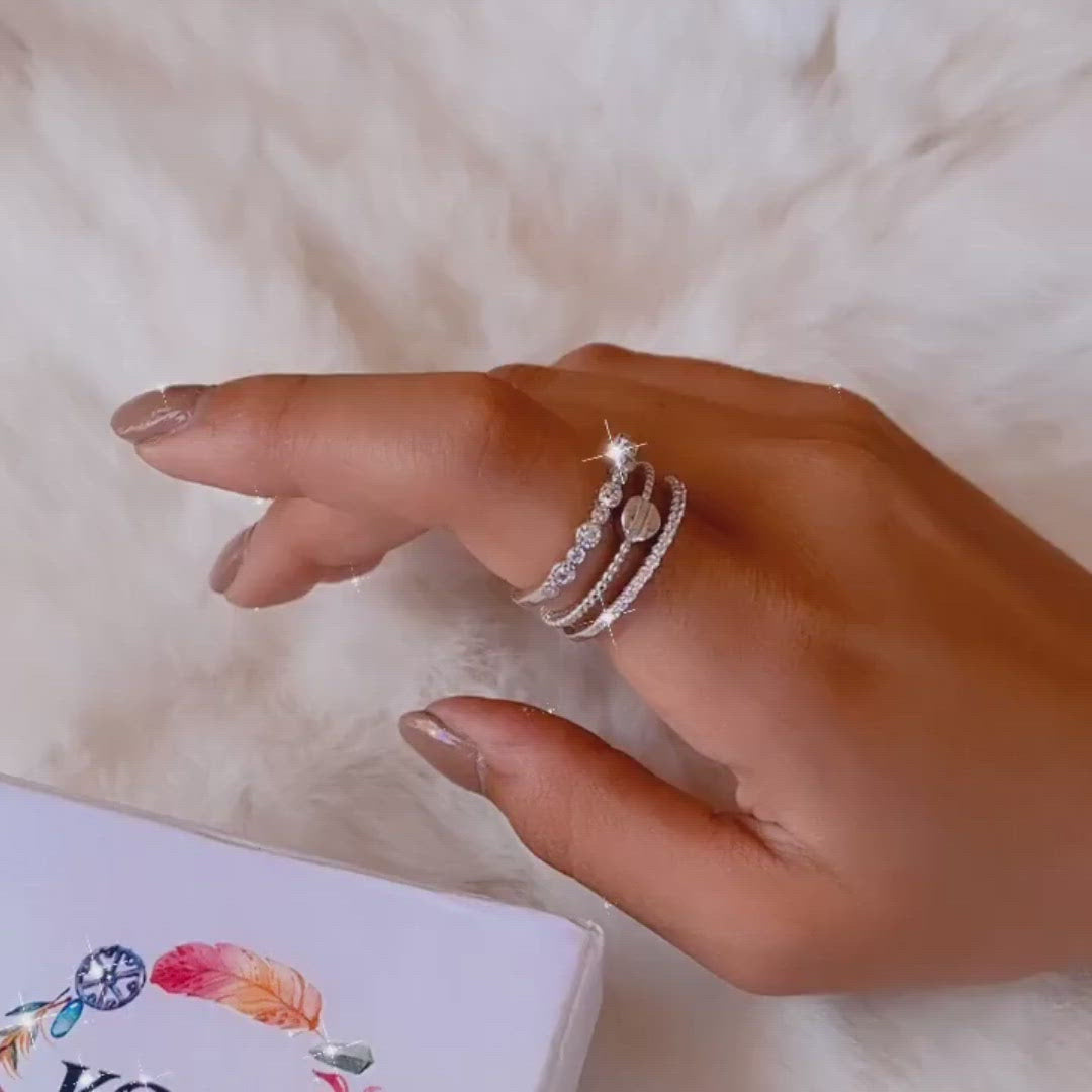 Load video: Stacked Zircon Ring