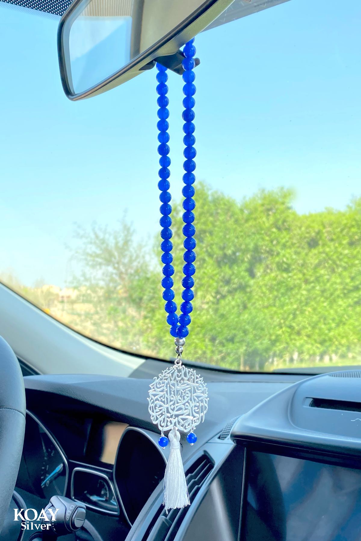 Arabic Blue Car Pendant