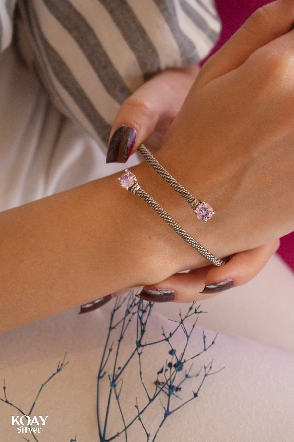 Pink Braided Bangle