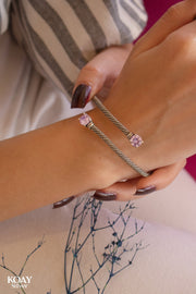 Pink Braided Bangle