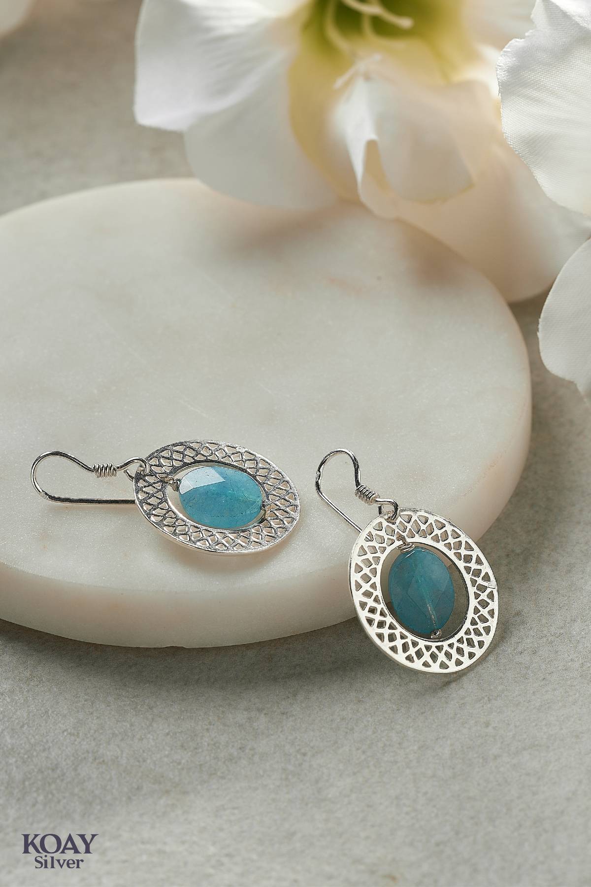 Blue Ring Earrings