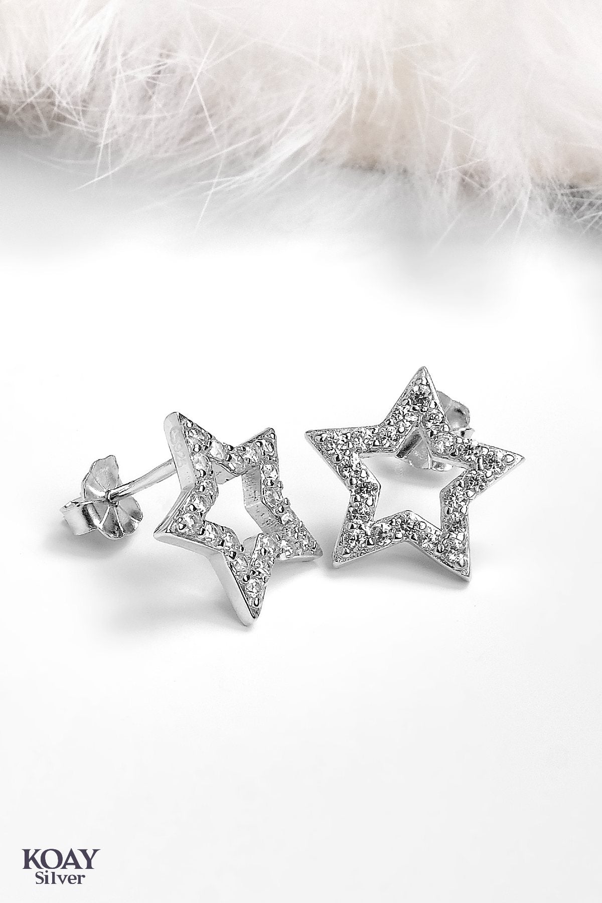 S Zircon Star Earring