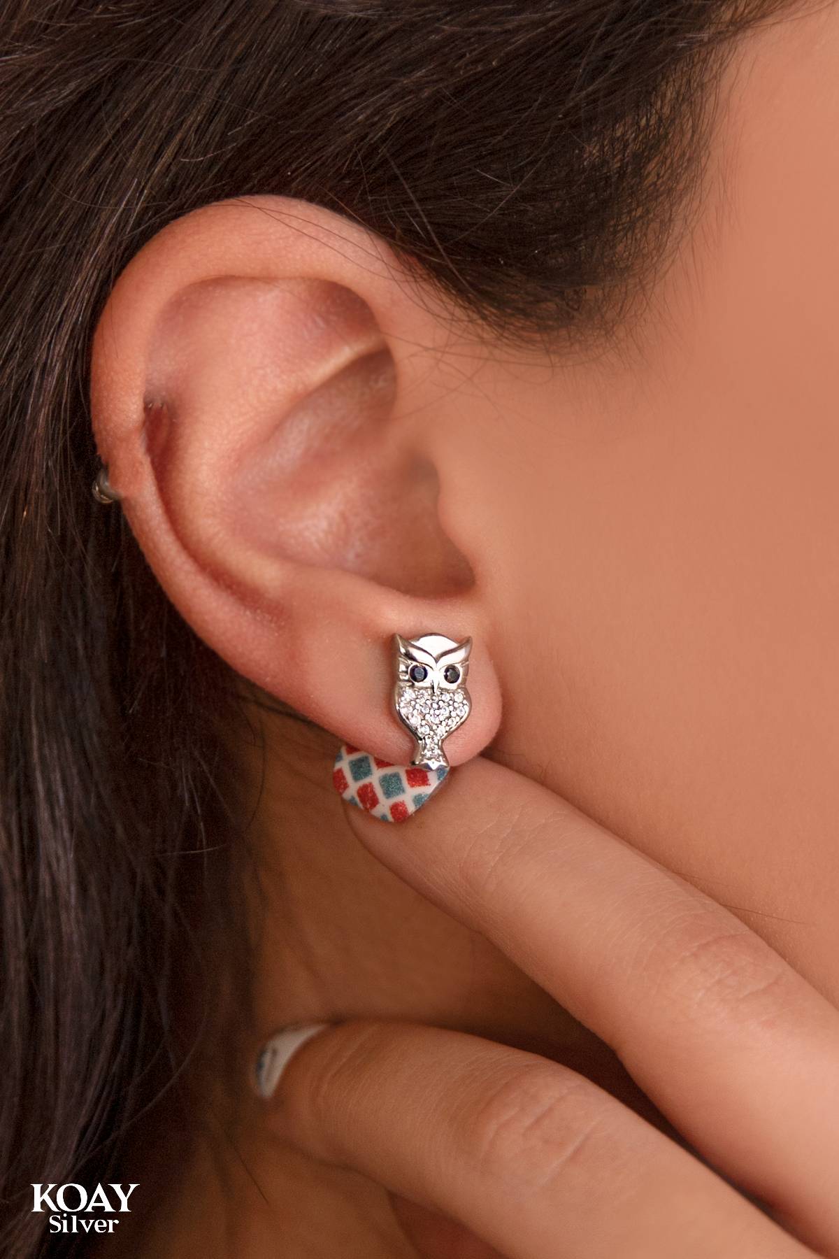 Zircon Owl (02) Earring