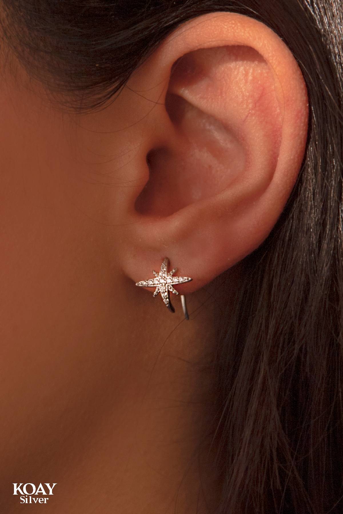 Clip North star Earring