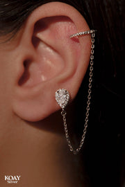 Oval Zircon Earcuff - Single
