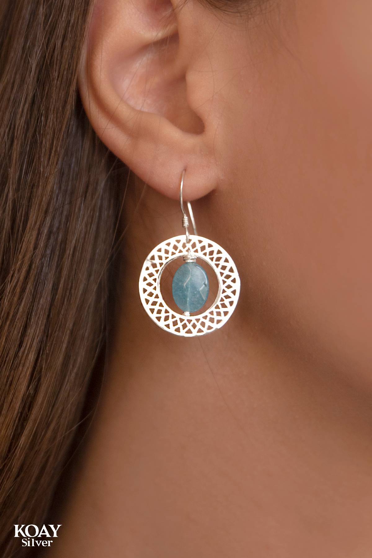 Blue Ring Earrings