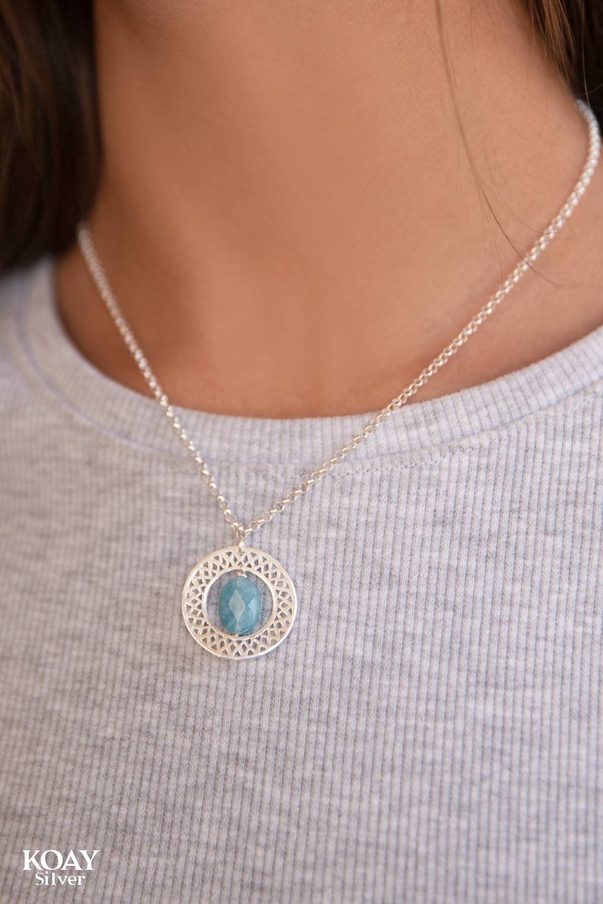 Blue Ring Necklace