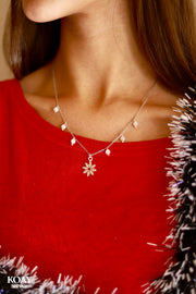 Moonstone Snowflake Necklace