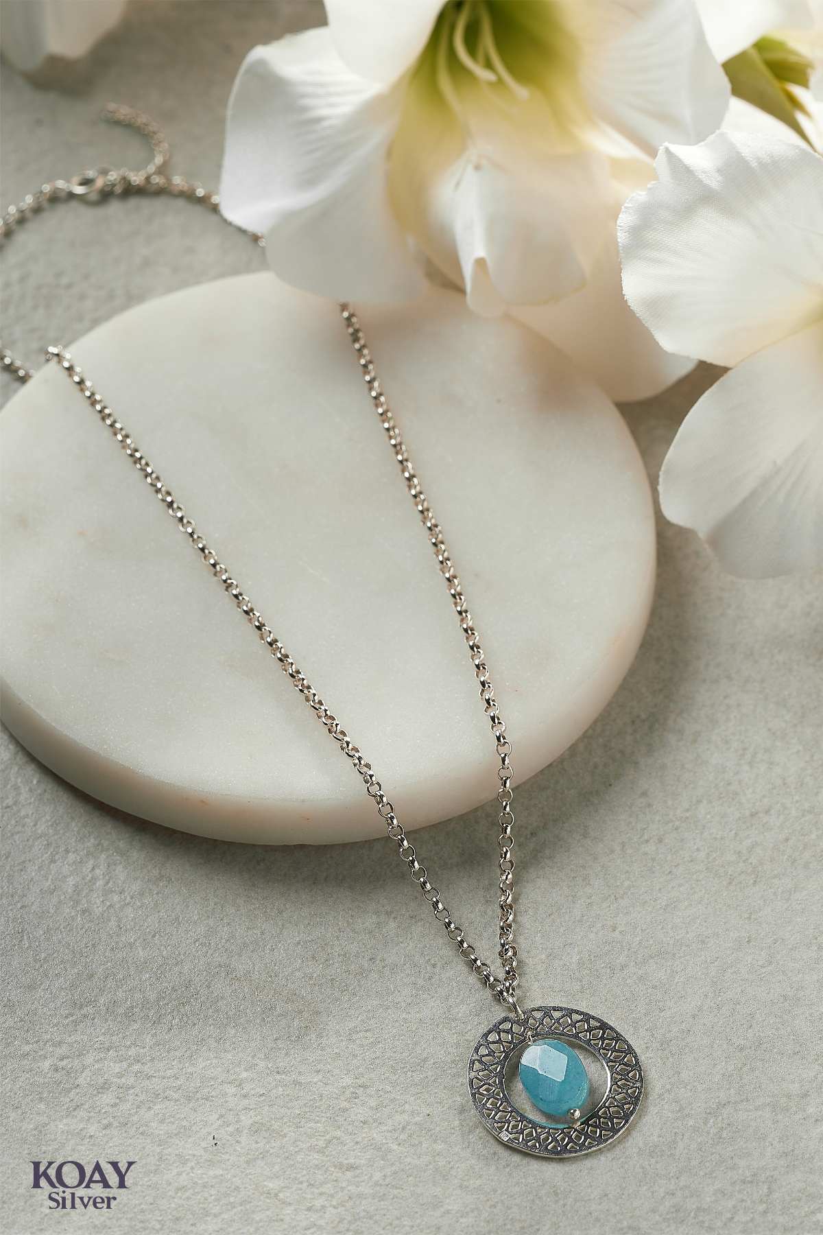 Blue Ring Necklace