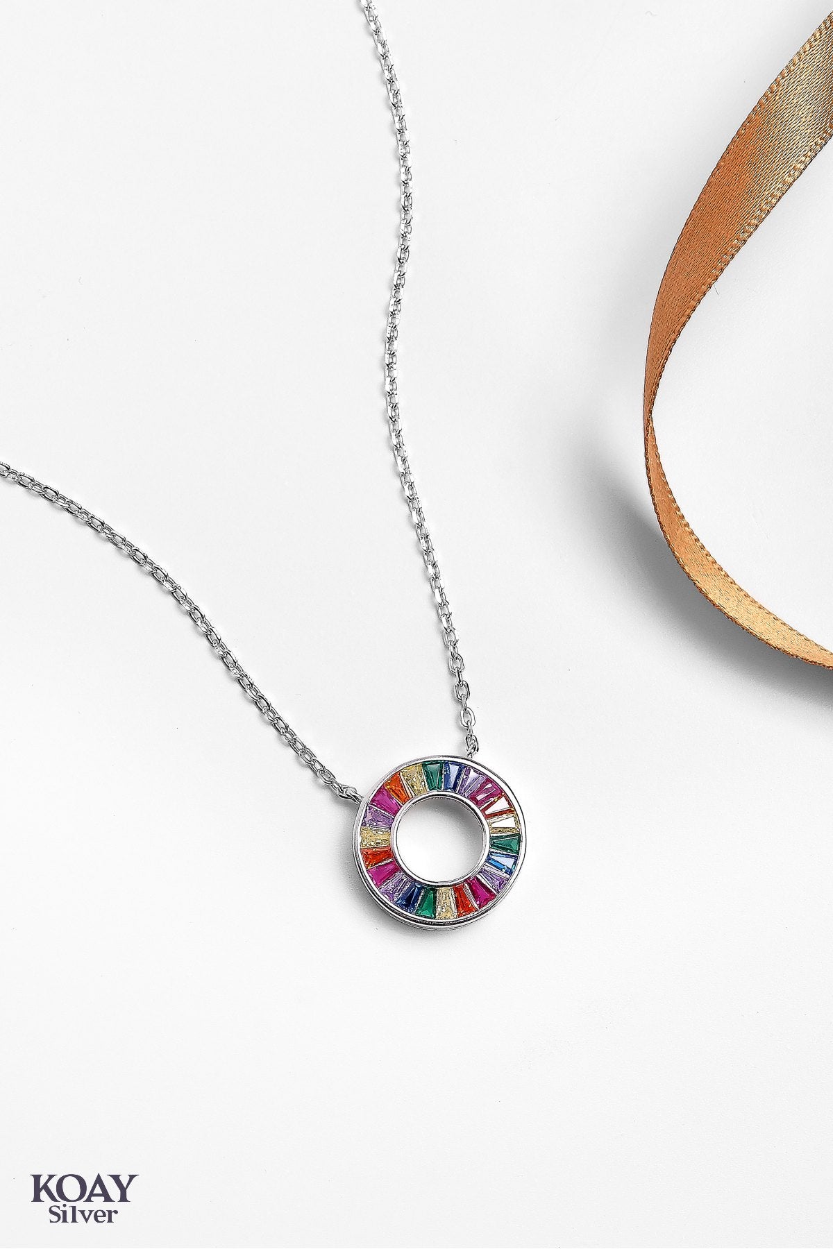 Circle Rainbow Necklace