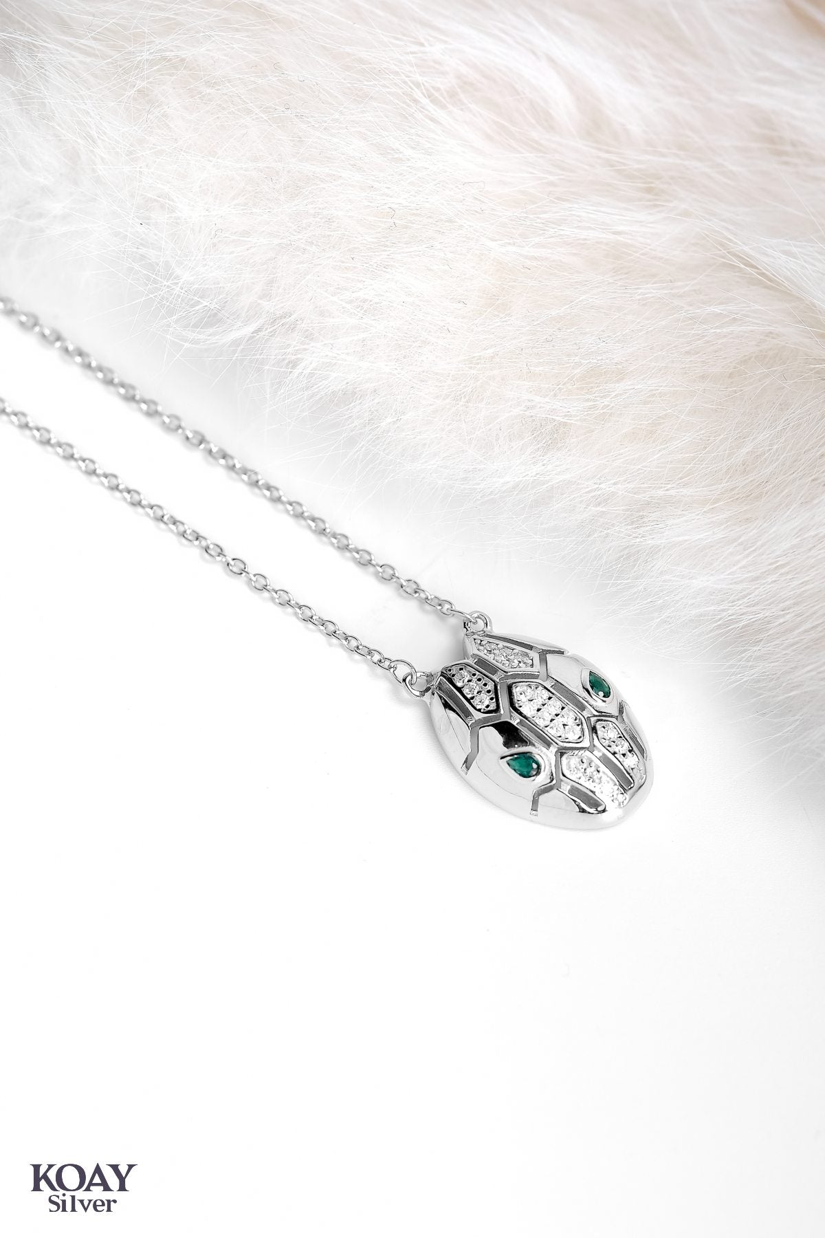 Snake Green Eye Necklace