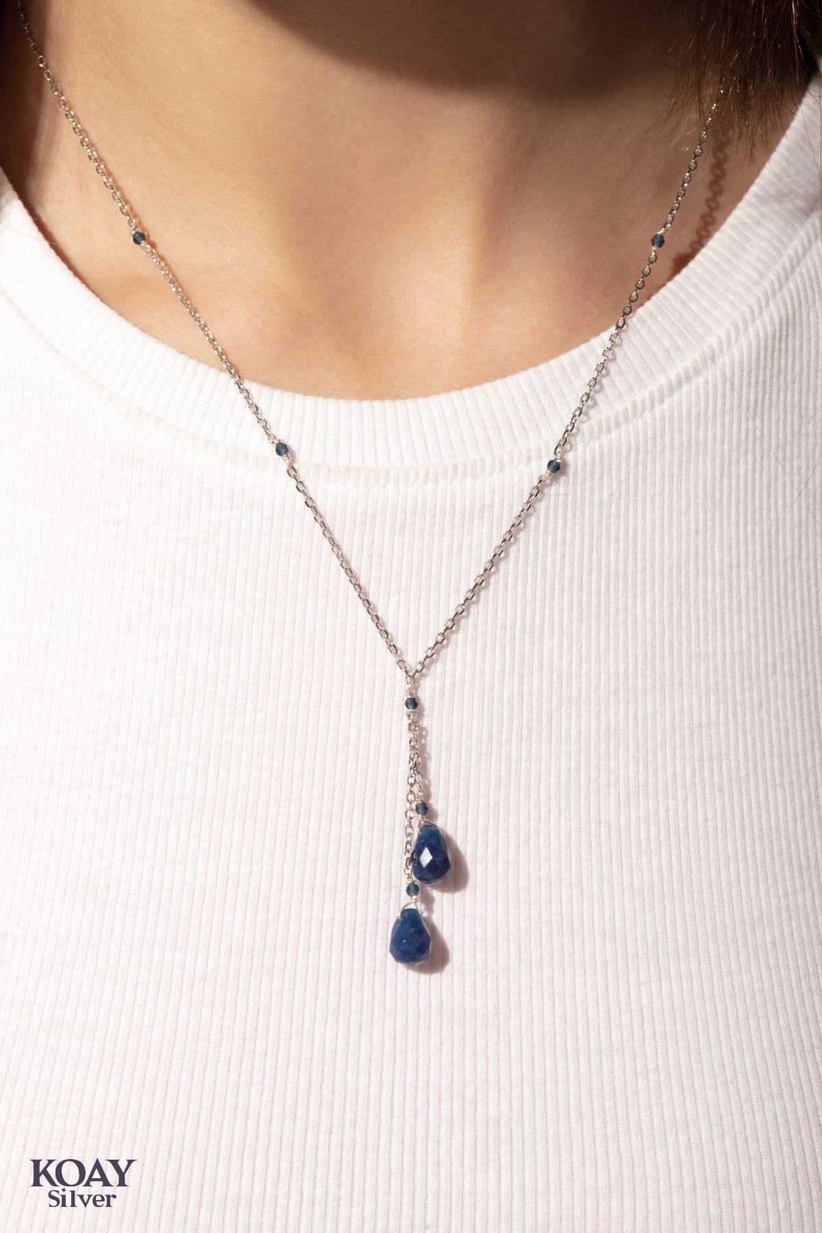 Navy Blue Stones Necklace
