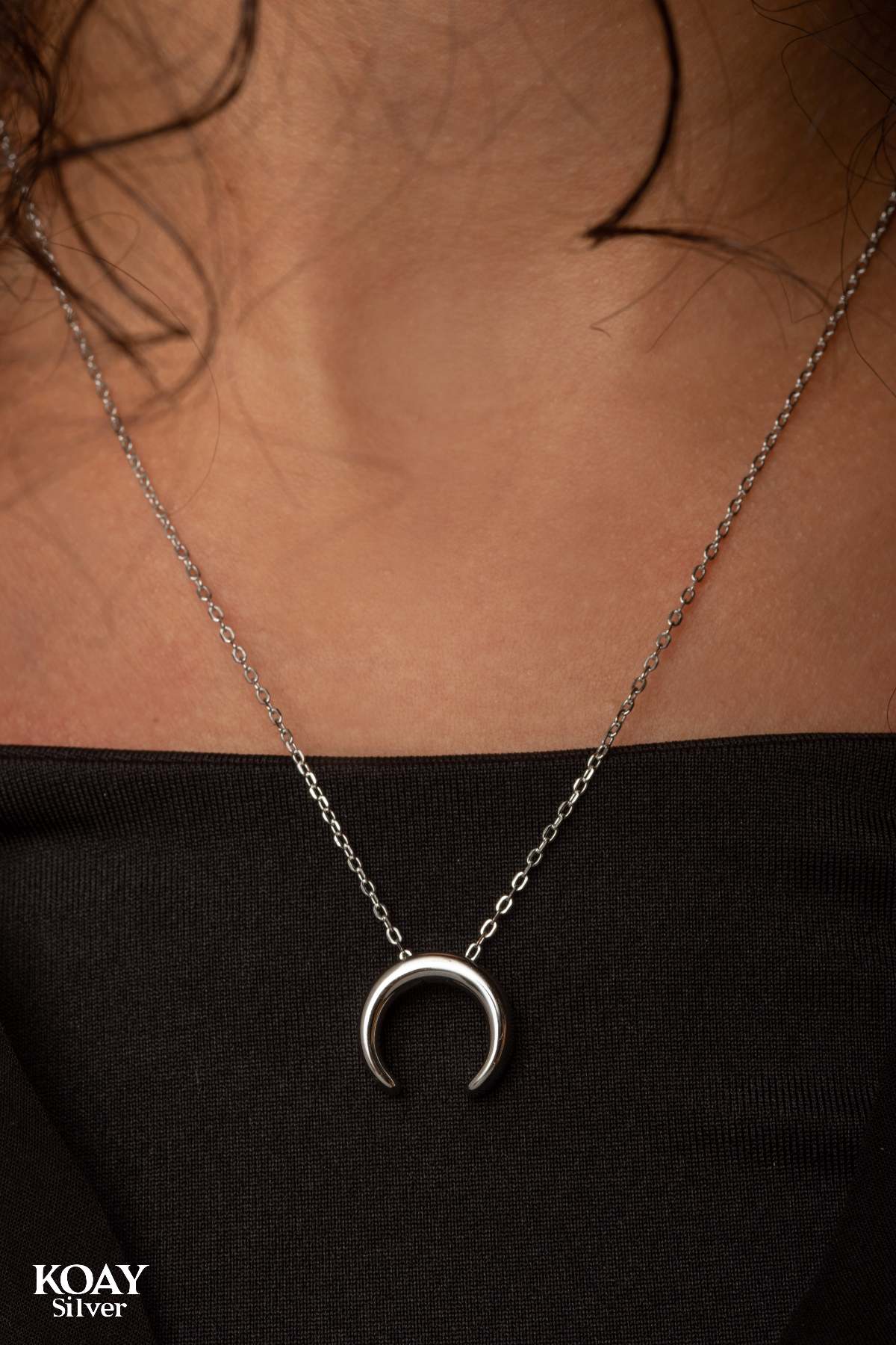 Down Crescent (02) Necklace